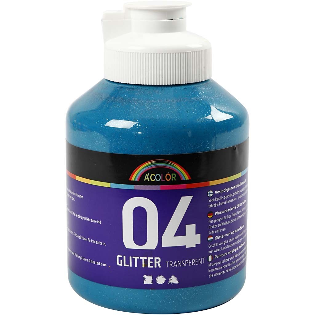 Colori acrilici glitterati, colori asst., 6x500 ml/ 1 conf. [HOB-32500]
