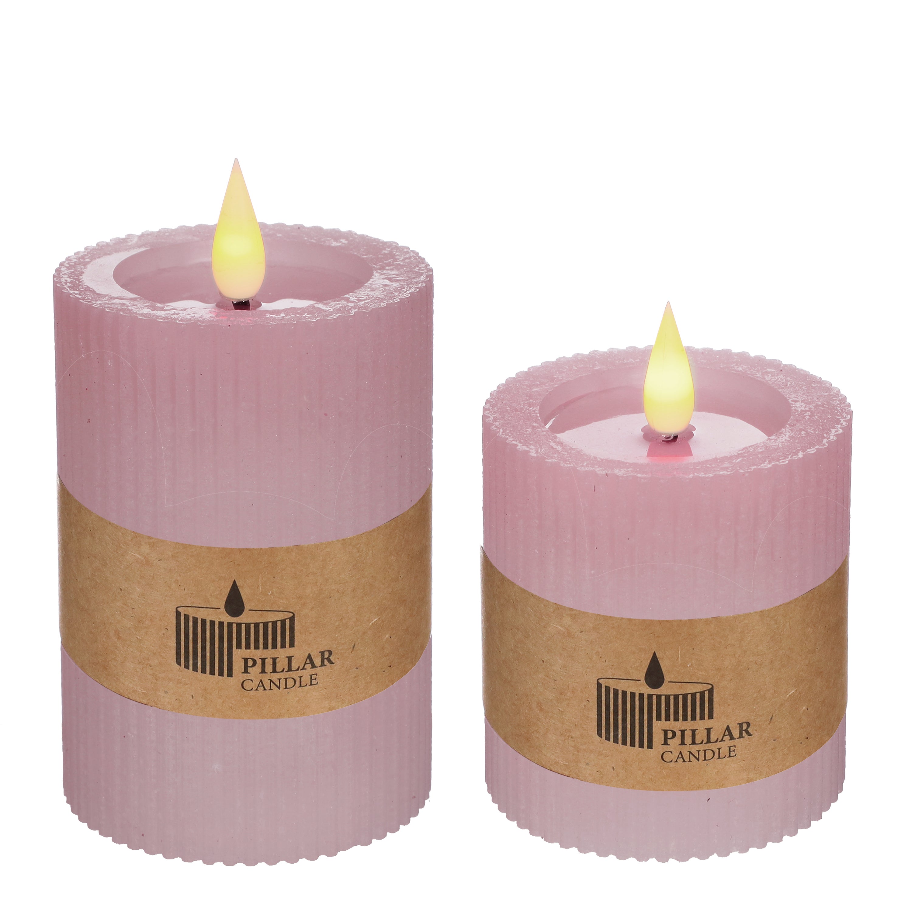 Candela a pilastro LED Ø7 h. 7,5cm rosa (1 pz) [IFS-32604]