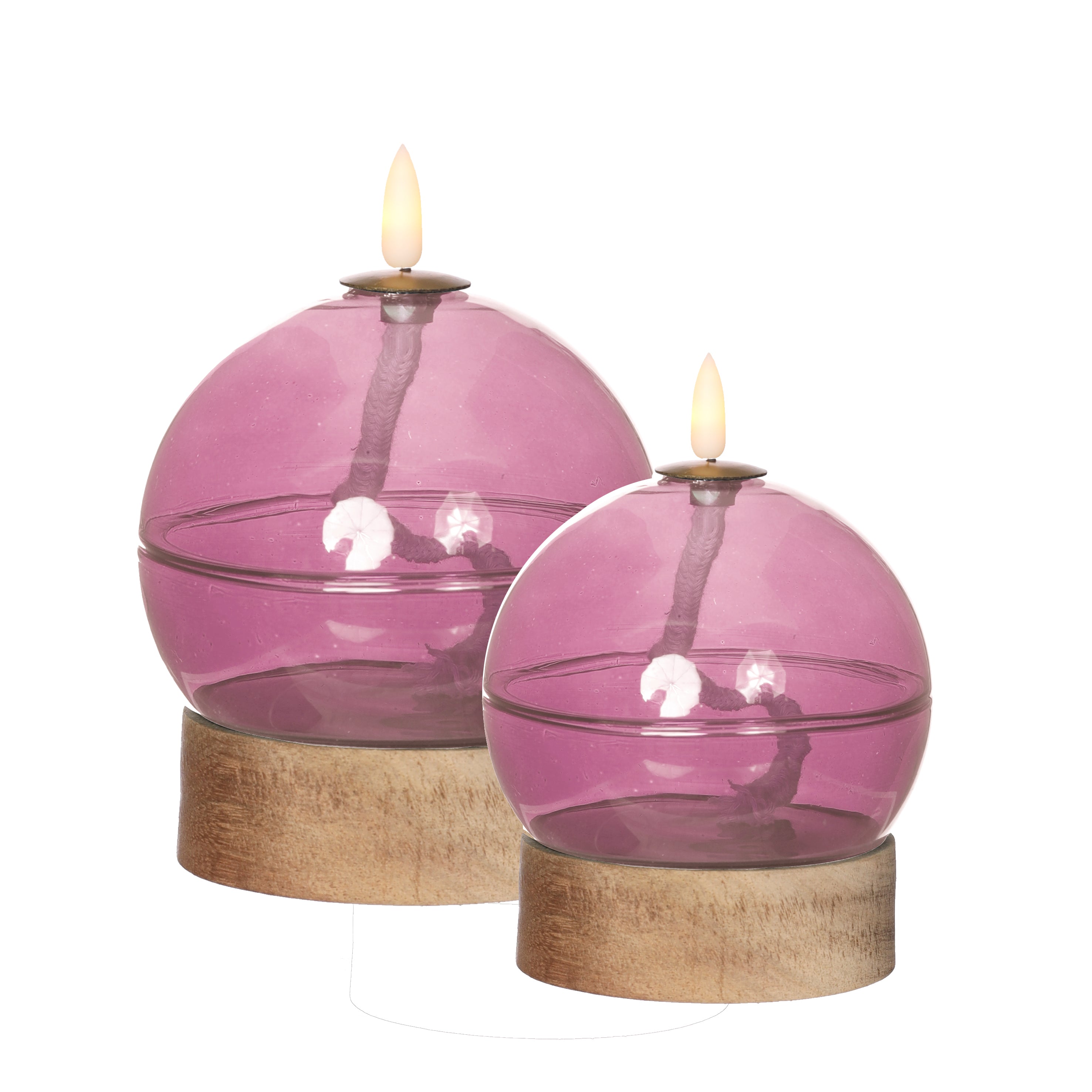 Lampada a olio LED h16,5 Ø12 cm rosa (1 pz) [IFS-32811]