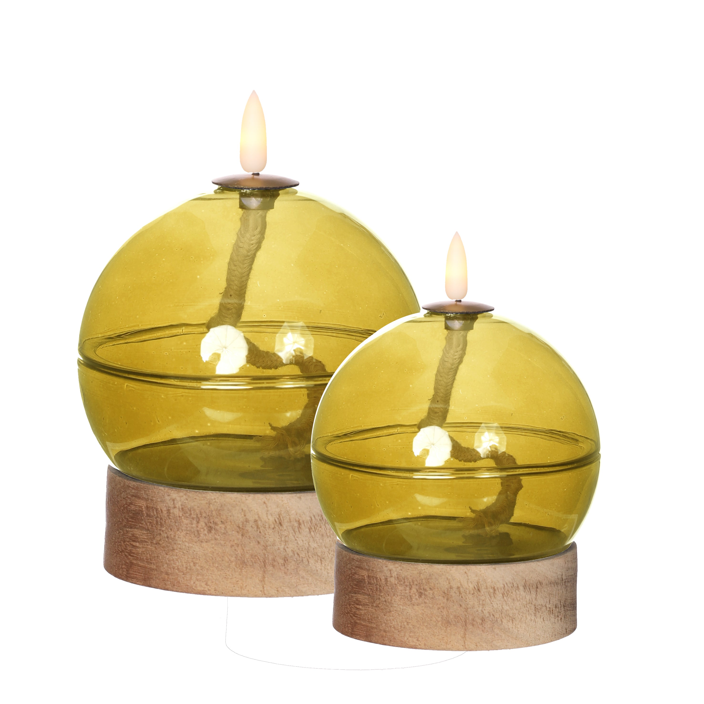 Lampada a olio LED h13,5 Ø10 cm ocra (1 pz) [IFS-32802]