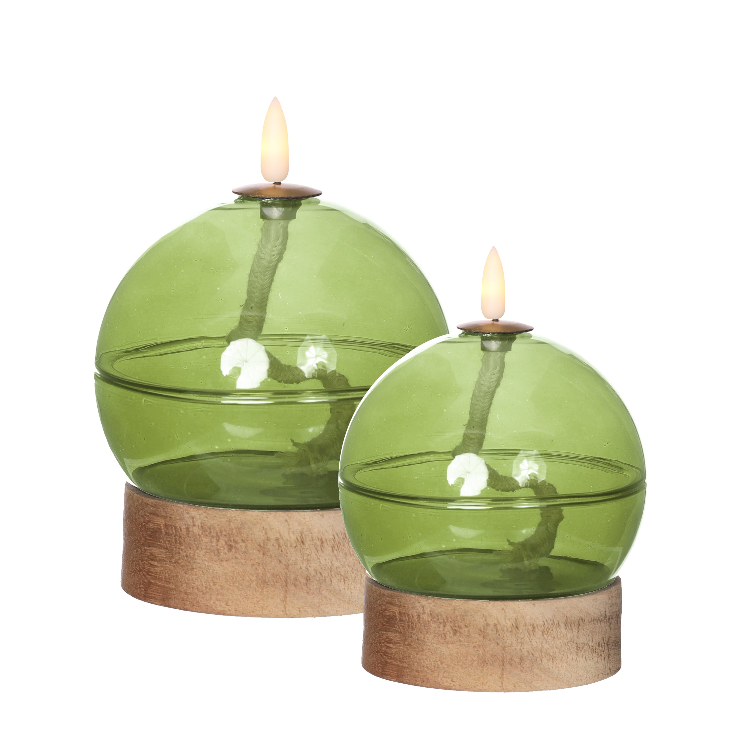 Lampada a olio LED h16,5 Ø12 cm verde chiaro (1 pz) [IFS-32815]