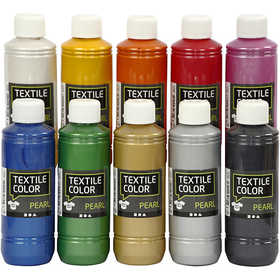 Colore per tessuti, madreperla, colori asst., 10x250 ml/ 1 conf. [HOB-33799]