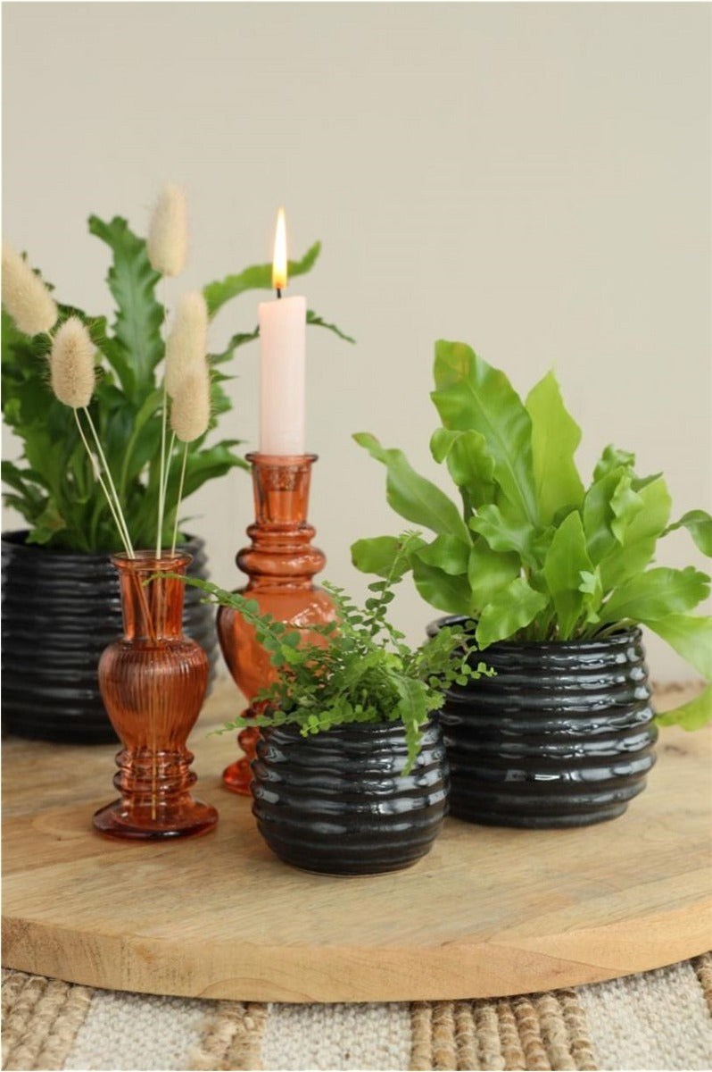 Pentola Nero Antracite Aumento Ø10 x h: 13,5 cm (6 pz) [IFS-33974]