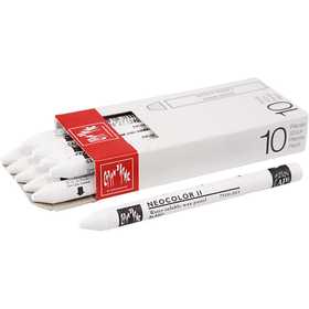 CARAN D’ACHE Neocolor II, L: 10 cm, spess. 8,5 mm, white (001), 10 pz/ 1 conf. [HOB-34050]