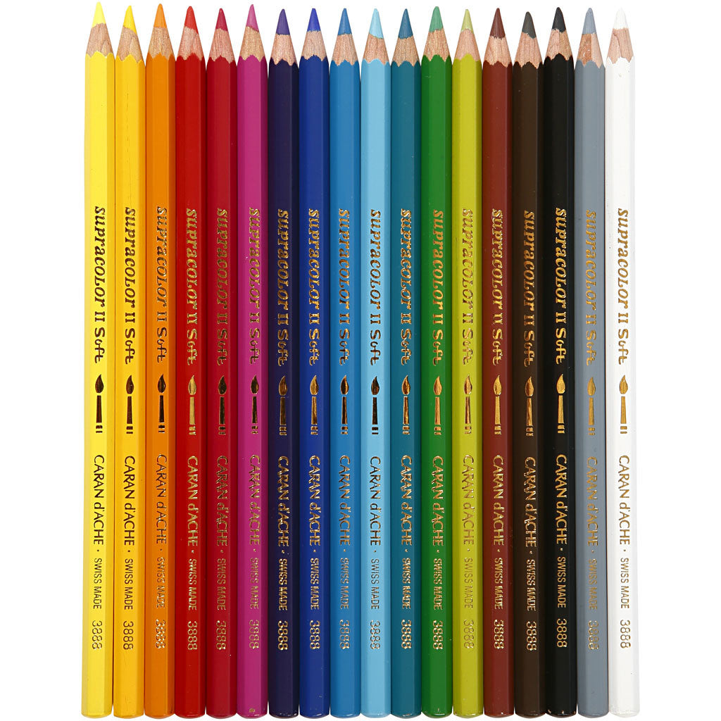 CARAN D’ACHE Supracolor II, L: 17 cm, mina 3.8 mm, colori asst., 18 pz/ 1 conf. [HOB-34097]