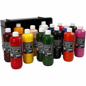 Colore per tessuti, colori asst., 15x500 ml/ 1 conf. [HOB-34140]