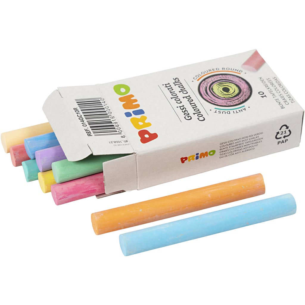 Chalkboard Chalk, L: 8 cm, dia. 10 mm, 10x10 pc