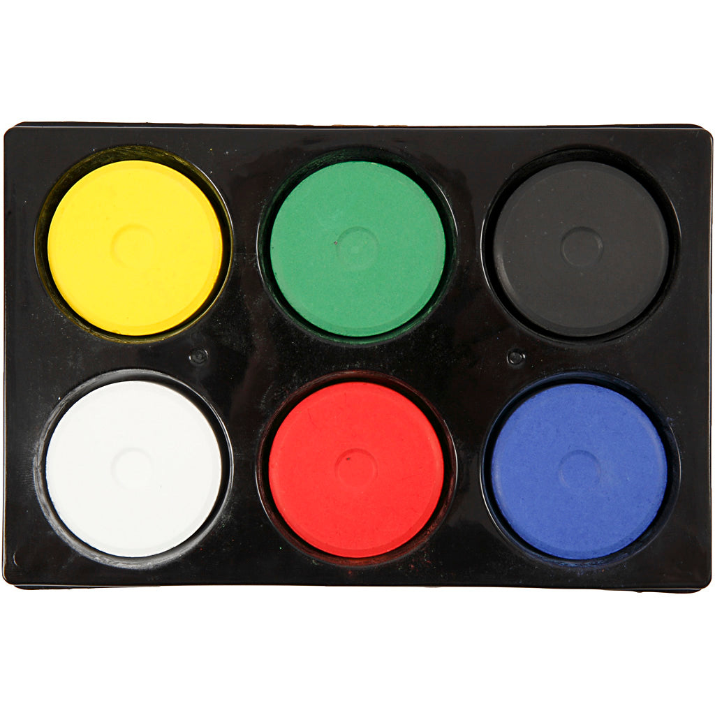 Watercolours, H: 19 mm, dia. 57 mm, primary colours, 1 pack