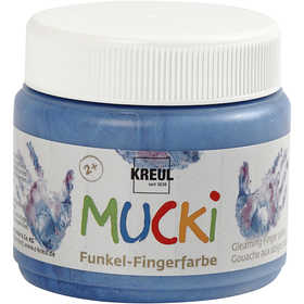 Mucki Pittura da dita, blu metallico, 150 ml/ 1 vasch. [HOB-34755]