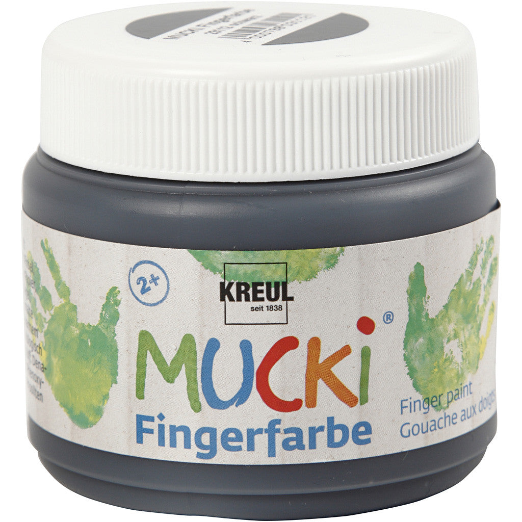Mucki Pittura da dita, nero, 150 ml/ 1 vasch. [HOB-34763]