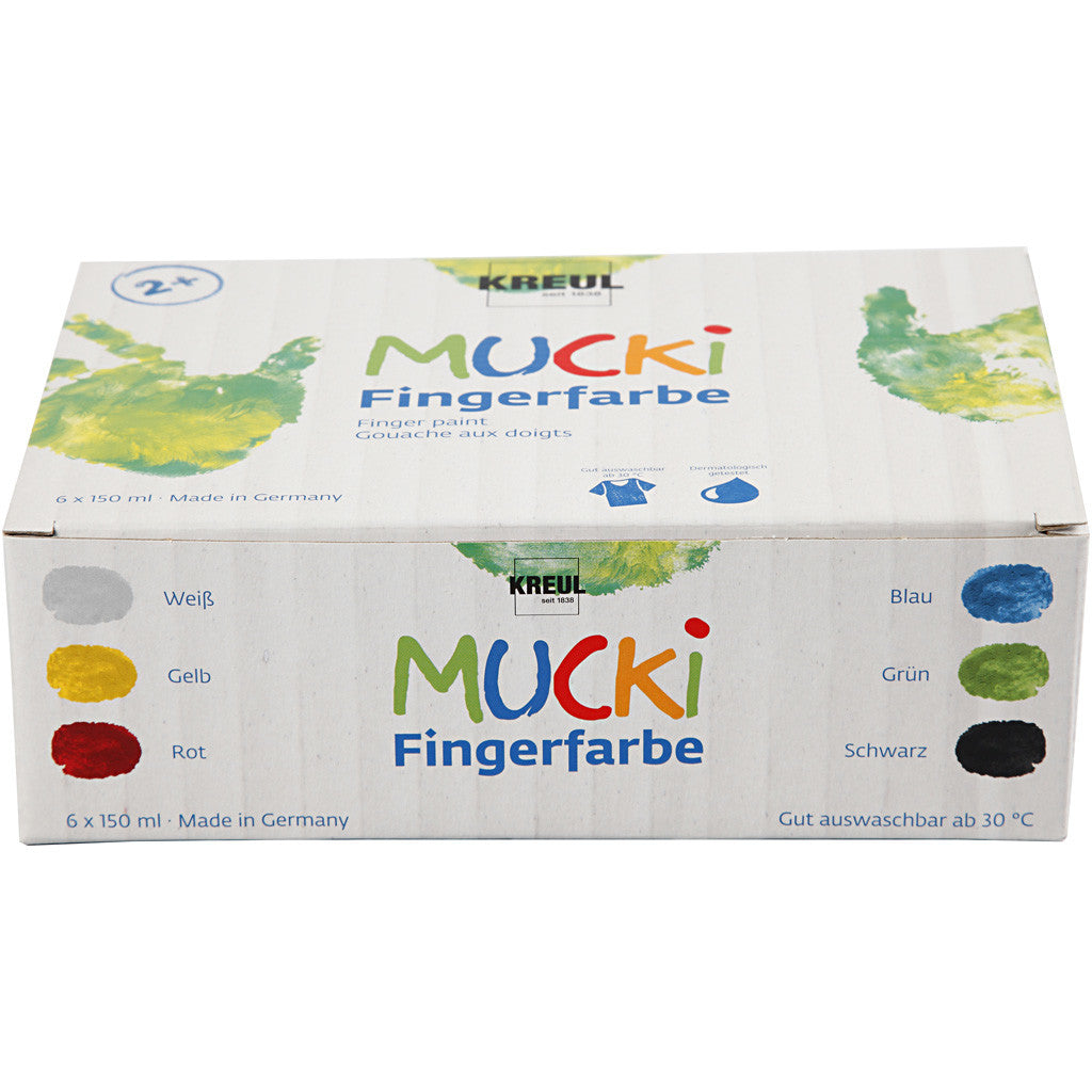 Mucki Pittura da dita, colori asst., 6x150 ml/ 1 conf. [HOB-34766]