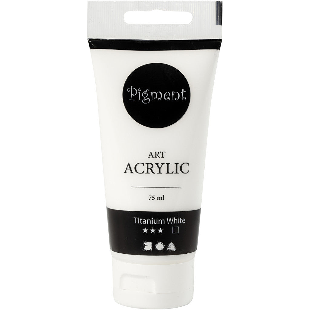 Pittura Acrilia, semi-lucido, opaca, bianco, 75 ml/ 1 bott. [HOB-35141]