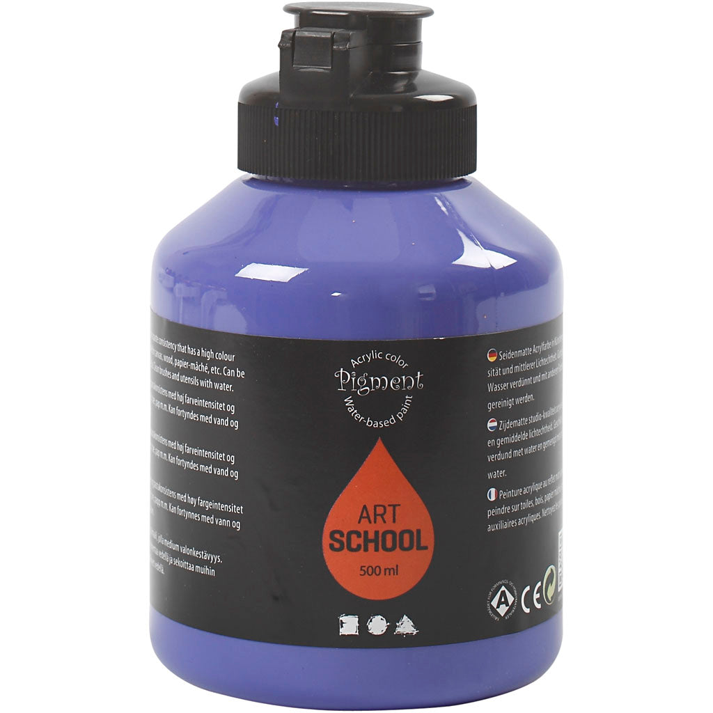 Art Acrylic, semi-glossy, semi-transparent, violet blue, 500 ml/ 1 bottle