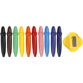 Pastelli a cera, L: 7 cm, diam 11 mm, 10 pz/ 1 conf. [HOB-37297]