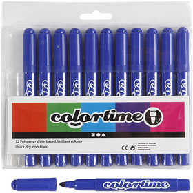 Pennarelli Colortime, ampiezza tratto 5 mm, blu, 12pz/ 1 conf. [HOB-37333]