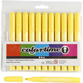 Pennarelli Colortime, ampiezza tratto 5 mm, giallo limone, 12pz/ 1 conf. [HOB-37337]