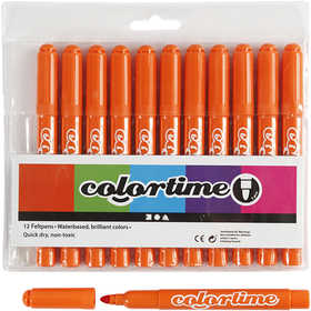 Pennarelli Colortime, ampiezza tratto 5 mm, arancio, 12 pz/ 1 conf. [HOB-37338]