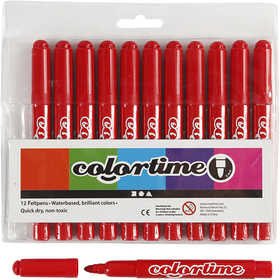 Pennarelli Colortime, ampiezza tratto 5 mm, rosso, 12 pz/ 1 conf. [HOB-37340]