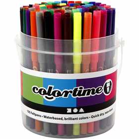 Pennarelli Colortime, ampiezza tratto 2 mm, colori asst., 100 pz/ 1 secch. [HOB-373543]