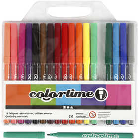Pennarelli Colortime, ampiezza tratto 2 mm, colori asst., 18 pz/ 1 conf. [HOB-373548]