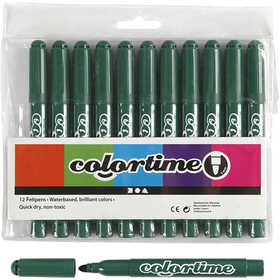 Pennarelli Colortime, ampiezza tratto 5 mm, verde, 12 pz/ 1 conf. [HOB-37358]