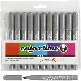 Pennarelli Colortime, ampiezza tratto 5 mm, grigio, 12 pz/ 1 conf. [HOB-37361]