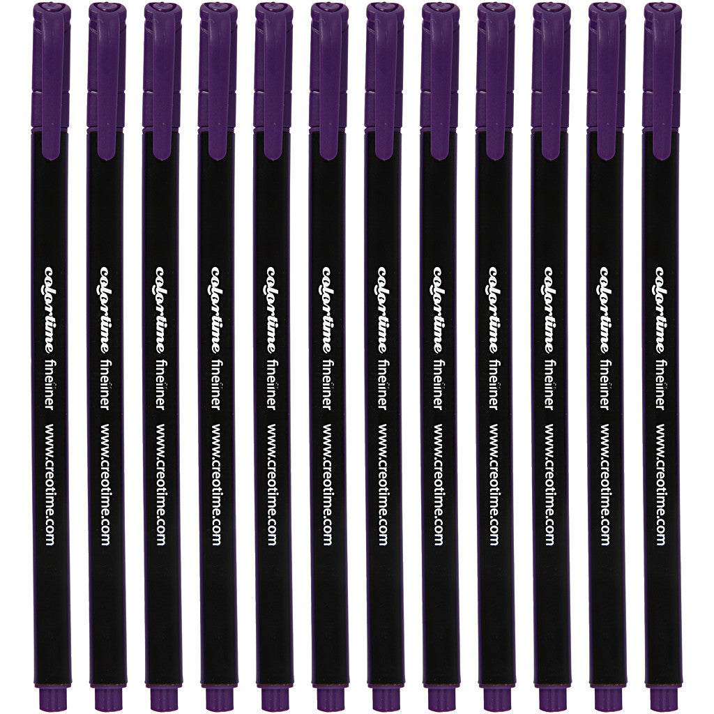 Pennarelli Fineliner Colortime, ampiezza tratto 0,6-0,7 mm, viola, 12 pz/ 1 conf. [HOB-373636]