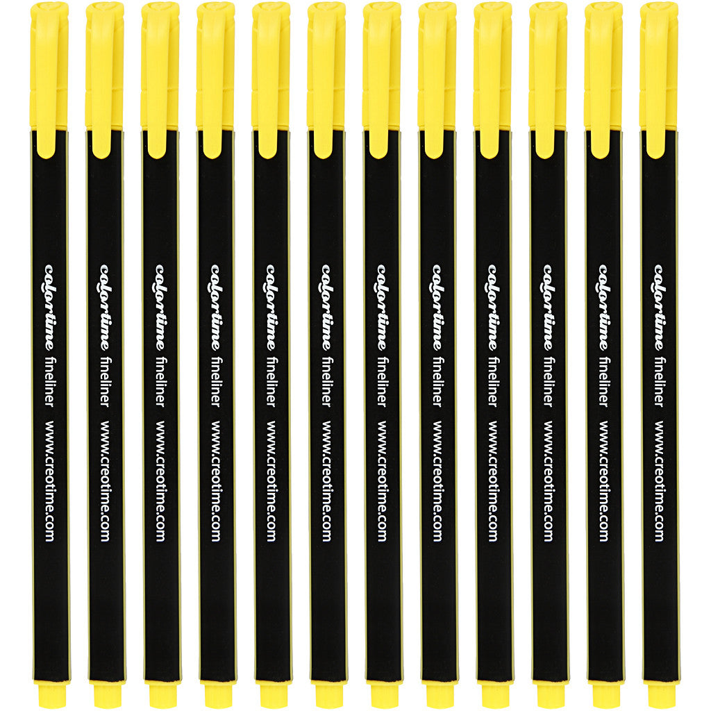 Pennarelli Fineliner Colortime, ampiezza tratto 0,6-0,7 mm, giallo, 12 pz/ 1 conf. [HOB-373637]