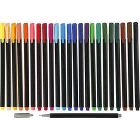 Pennarelli Fineliner Colortime, ampiezza tratto 0,6-0,7 mm, colori asst., 24 pz/ 1 conf. [HOB-373649]