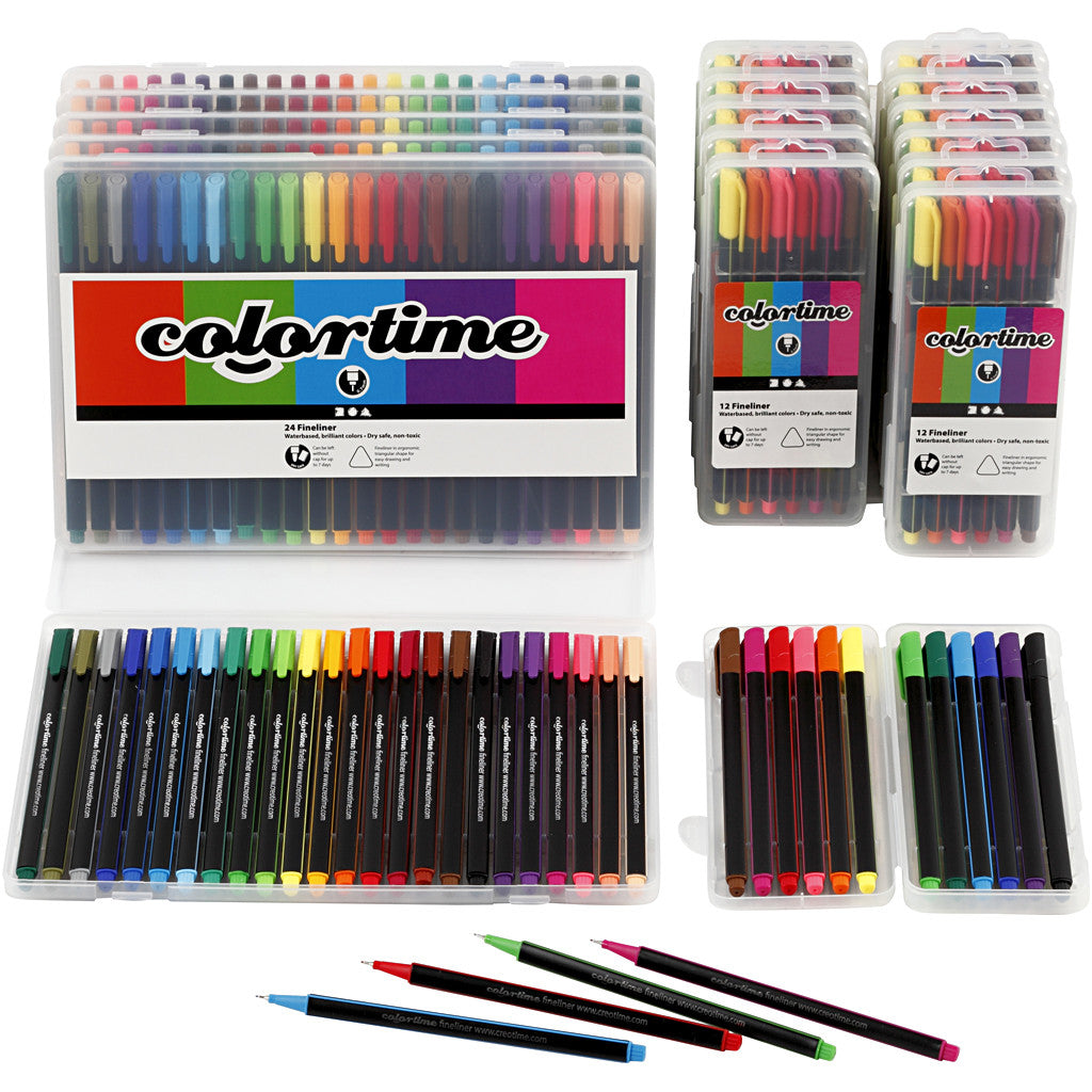 Pennarelli Fineliner Colortime, ampiezza tratto 0,6-0,7 mm, colori asst., 18 conf./ 1 conf. [HOB-373650]