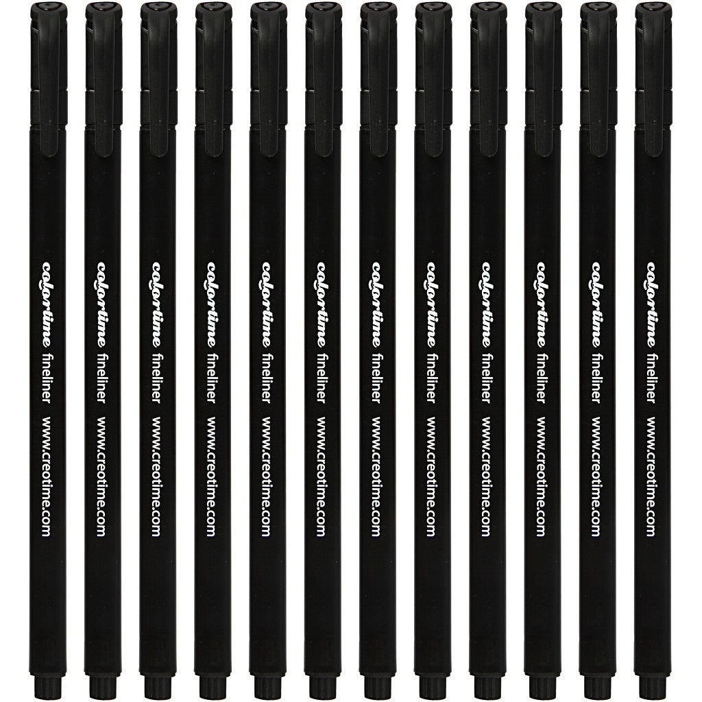 Pennarelli Fineliner Colortime, ampiezza tratto 0,6-0,7 mm, nero, 12 pz/ 1 conf. [HOB-373661]
