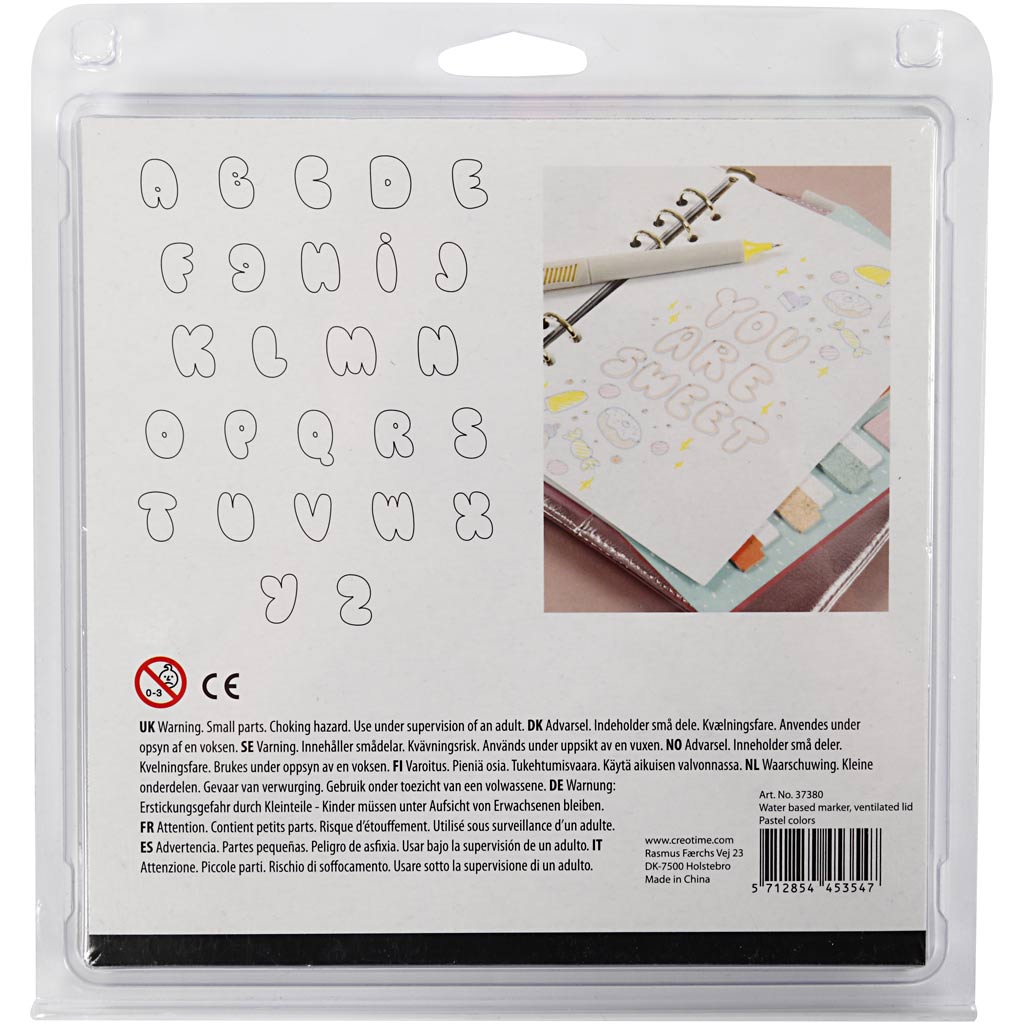 Pennarelli da disegno, ampiezza tratto 1+2-5 mm, colori pastello, 12 pz/ 1 conf. [HOB-37380]