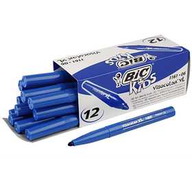 BIC Pennarelli Visa Color, ampiezza tratto 3 mm, blu scuro, 12 pz/ 1 conf. [HOB-37406]