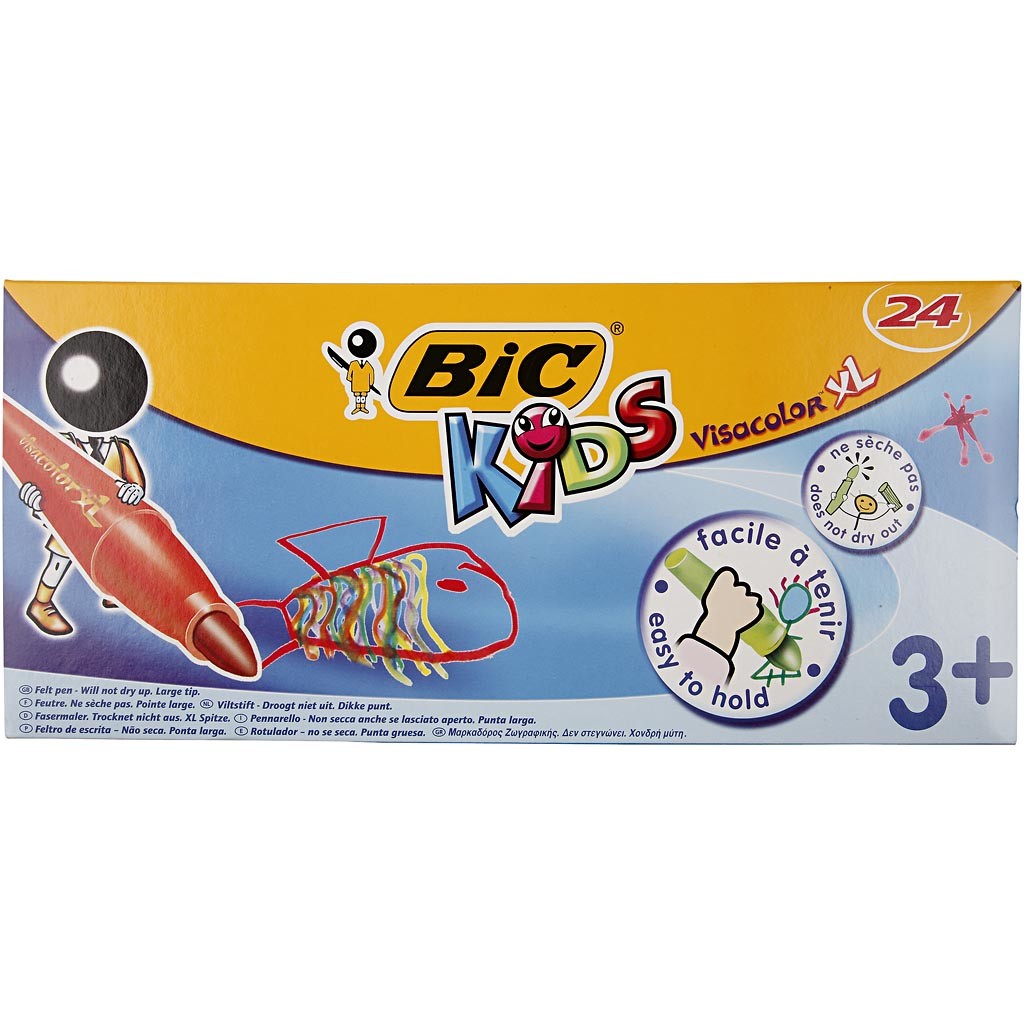BIC Pennarelli Visa Color, ampiezza tratto 3 mm, colori asst., 24 pz/ 1 conf. [HOB-37491]