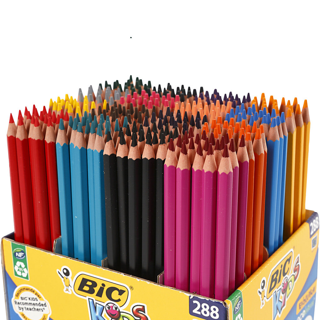 BIC Matite Colorate Evolution, L: 17,5 cm, mina 3 mm, colori asst., 288 pz/ 1 conf. [HOB-37584]