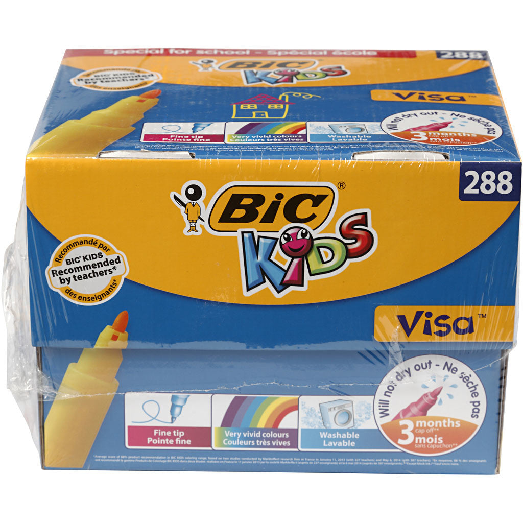 BIC Pennarelli Visa Fine, ampiezza tratto 1,6 mm, colori asst., 12x24 pz/ 1 conf. [HOB-37585]