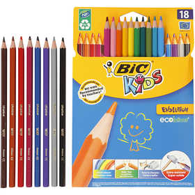 BIC Matite Colorate Evolution, Esagonali, L: 17,5 cm, mina 3 mm, colori asst., 18 pz/ 1 conf. [HOB-37589]