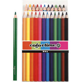 Matite Colorate Colourtime, L: 17,45 cm, mina 5 mm, JUMBO, colori asst., 12 pz/ 1 conf. [HOB-38081]
