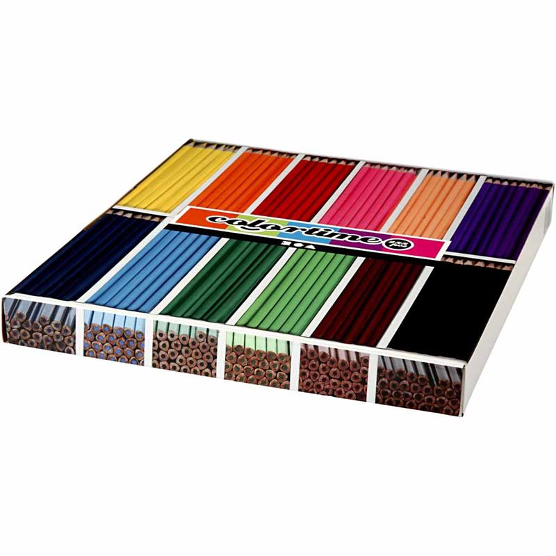 Matite Colorate Colortime, L: 17,45 cm, mina 3 mm, colori asst., 12x24pz/ 1 conf. [HOB-38092]