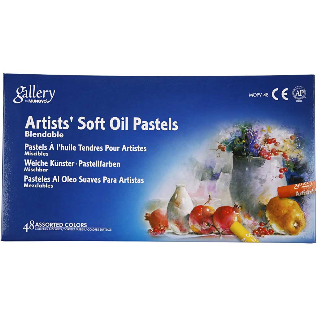 Mungyo Pastelli a olio, L: 7 cm, spess. 11 mm, colori asst., 48 pz/ 1 conf. [HOB-38144]