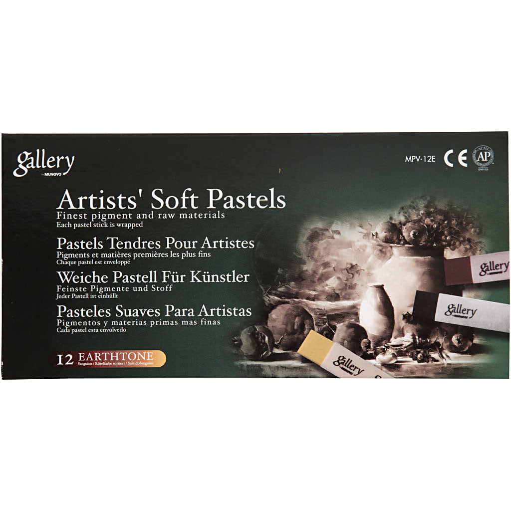Set Pastelli Morbidi Gallery, L: 6,5 cm, spess. 10 mm, armonia marrone, 12 pz/ 1 conf. [HOB-38162]