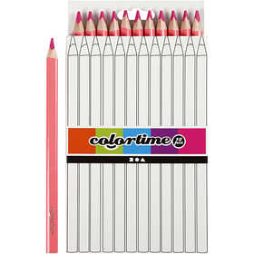 Matite Colorate Colourtime, L: 17,45 cm, mina 5 mm, JUMBO, rosa, 12 pz/ 1 conf. [HOB-38173]