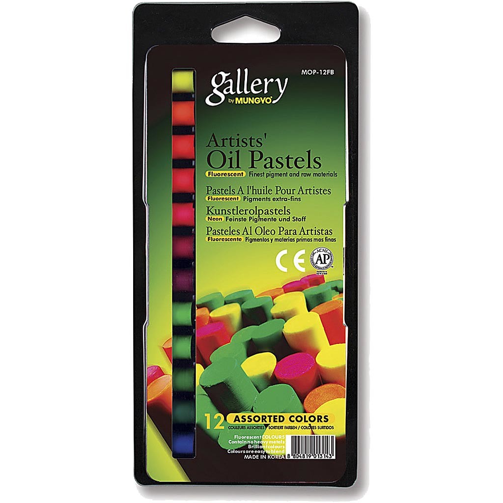 Pastelli a olio Gallery, L: 7 cm, spess. 11 mm, colori neon, 12 pz/ 1 conf. [HOB-38281]