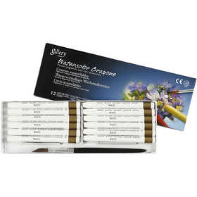 Pastelli acquerellabili, L: 9,3 cm, spess. 8 mm, bianco (301), 12 pz/ 1 conf. [HOB-38288]