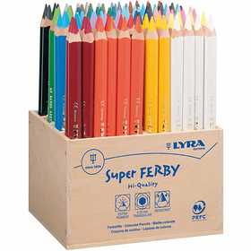 Super Ferby 1 matite colorate, L: 18 cm, mina 6,25 mm, colori asst., 96 pz/ 1 conf. [HOB-38388]