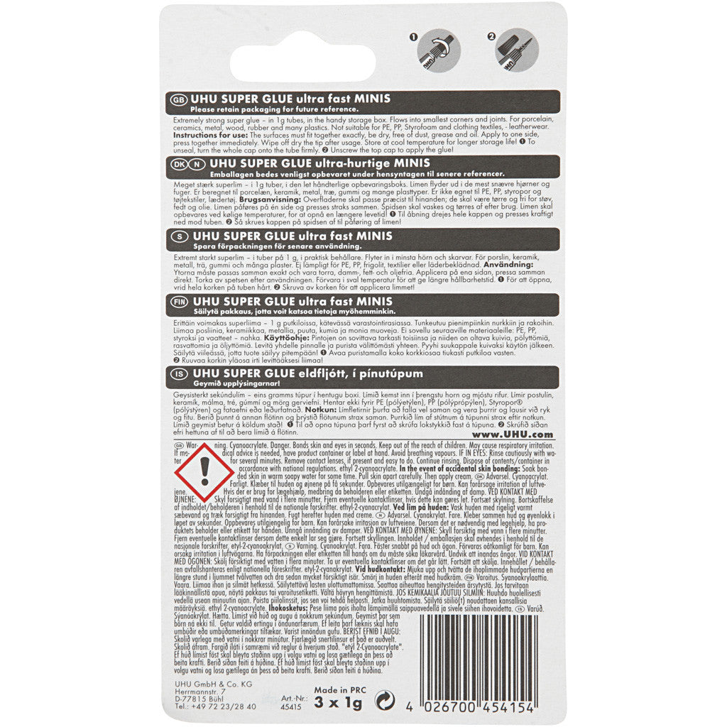 UHU Super, 3x1 g/ 1 conf. [HOB-39072]