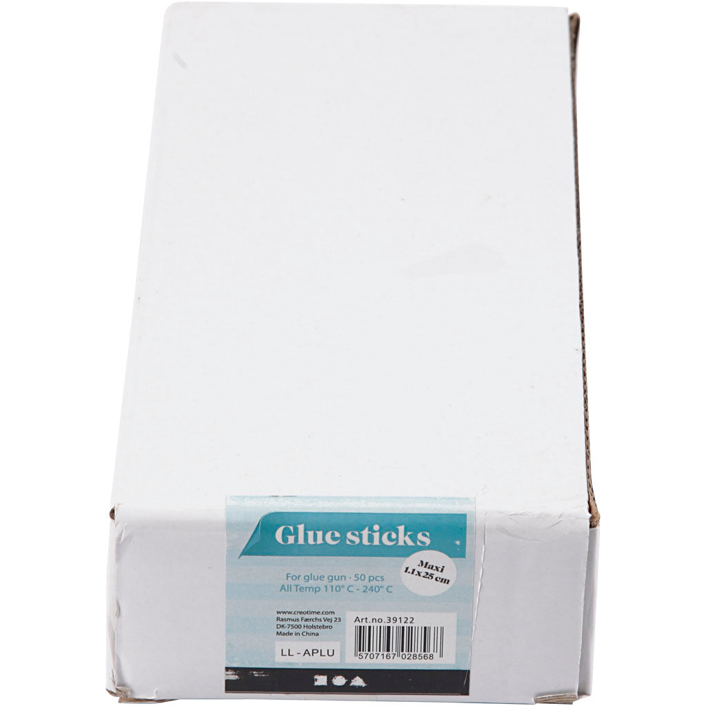 Ricariche stick per colla a caldo Maxi, L: 25 cm, diam 11 mm, 50 pz/ 1 conf. [HOB-391225]
