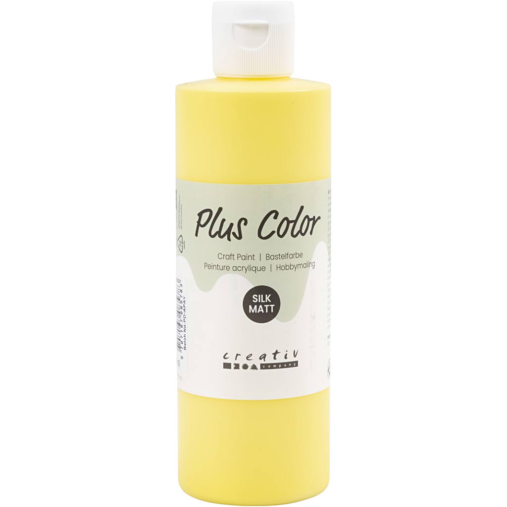 Plus Color Craft Paint, primary yellow, 250 ml/ 1 bottle