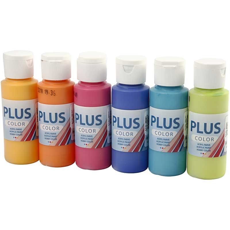 Plus Color Craft Paint, colourful, 6x60 ml/ 1 conf. [HOB-39695]