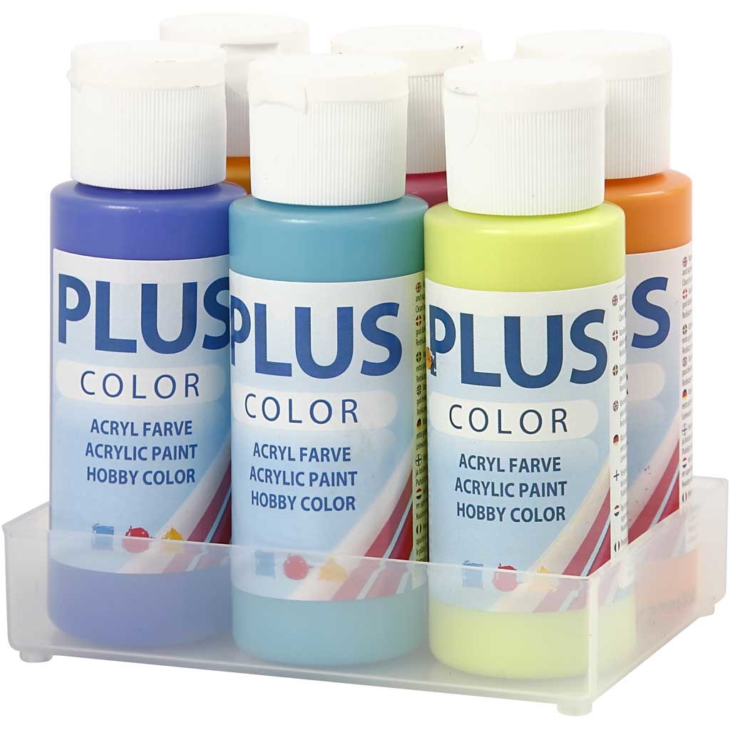 Plus Color Craft Paint, colourful, 6x60 ml/ 1 conf. [HOB-39695]